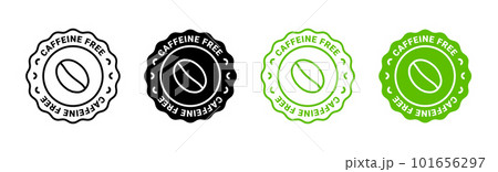 Caffeine free vector logo icon sign. Allergy decaffeinated coffee symbol health natural eco label. 101656297