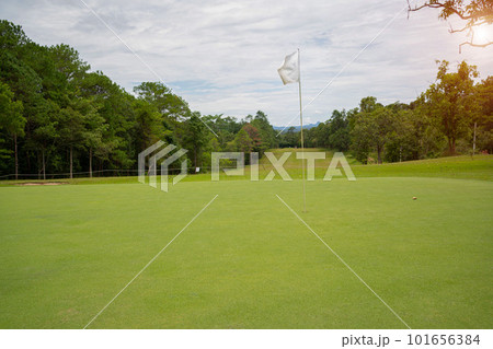 View of Golf Course with beautiful putting green. 101656384