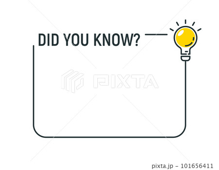 Did you know bulb icon trivia fun vector question interesting knowledge ask. Did you know advice 101656411