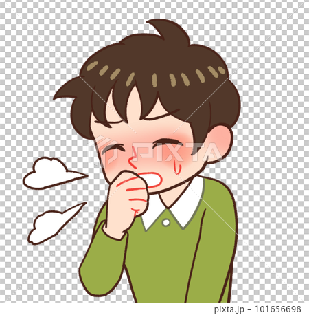 Illustration of a child coughing Illustration of a child coughing 101656698