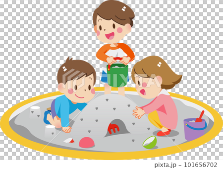 砂場で遊ぶ子供たち 101656702