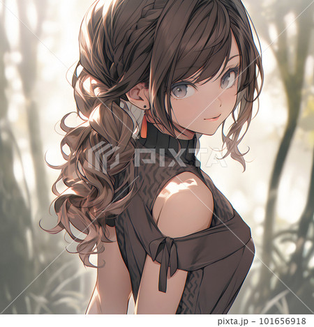 抜け感ある巻き髪が似合う女性「AI生成画像」 抜け感ある巻き髪が似合う女性「AI生成画像」 101656918