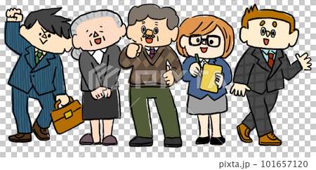 仲のいい会社員のイラスト 101657120