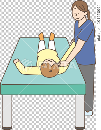 一個女人接受按摩簡單的插圖 101658094