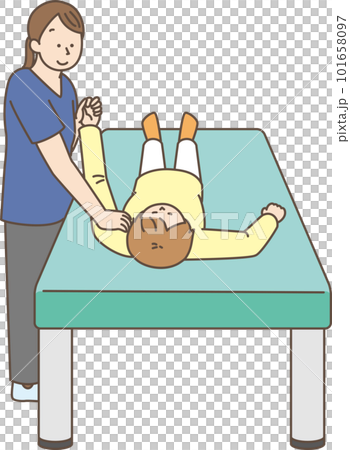 一個女人接受按摩簡單的插圖 101658097