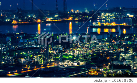 工場夜景(水島コンビナート) 工場夜景(水島コンビナート) 101658506