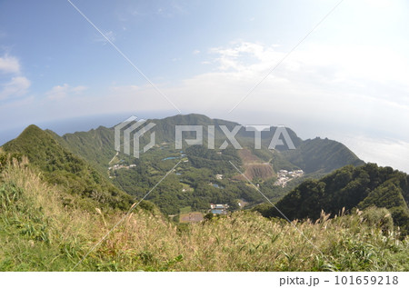 Remote and isolated hidden island Aogashima island in Tokyo, Japan Remote and isolated hidden island Aogashima island in Tokyo, Japan 101659218