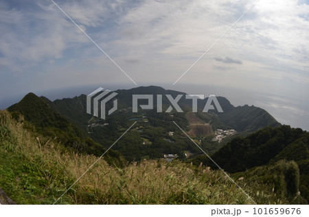 Remote and isolated hidden island Aogashima island in Tokyo, Japan 101659676