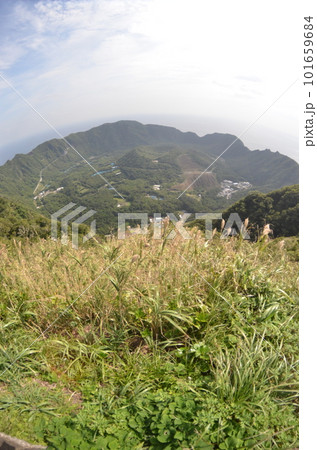 Remote and isolated hidden island Aogashima island in Tokyo, Japan 101659684