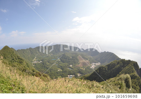 Remote and isolated hidden island Aogashima island in Tokyo, Japan 101659698