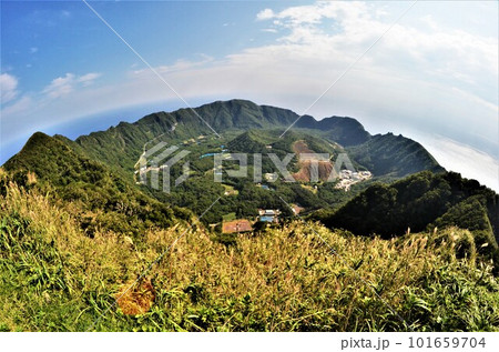 Remote and isolated hidden island Aogashima island in Tokyo, Japan 101659704