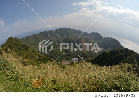 Remote and isolated hidden island Aogashima island in Tokyo, Japan 101659705