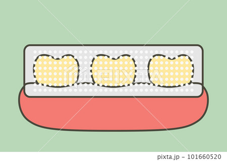 tooth whitening, yellow tooth used teeth whitening strip to whiten - dental cartoon vector flat style tooth whitening, yellow tooth used teeth whitening strip to whiten - dental cartoon vector flat style 101660520