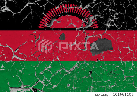 3D Flag of Malawi on an old stone wall background. 3D Flag of Malawi on an old stone wall background. 101661109