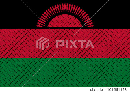 3D Flag of Malawi on a metal 101661153