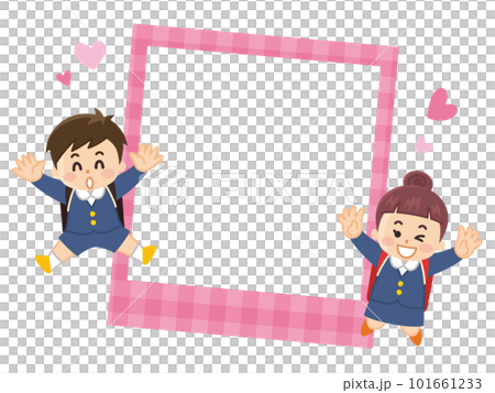 小學生穿校服背書包相框圖集 101661233