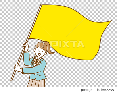 揮動大旗子的女高中生 101662259