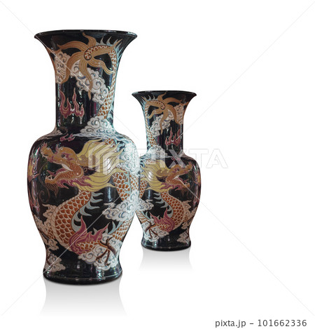 two black ceramic vase on isolated background, object, decor, vintage, modern, copy space two black ceramic vase on isolated background, object, decor, vintage, modern, copy space 101662336
