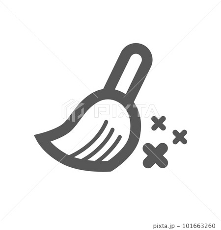 Nice duster or brush sweeps dust and dirt. Cleaning consept. Vector icon isolated on white. Nice duster or brush sweeps dust and dirt. Cleaning consept. Vector icon isolated on white. 101663260