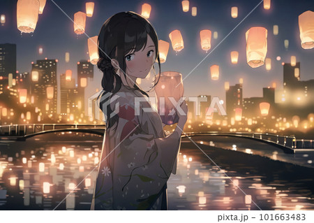 Kikyo, lantern festival, protagonist, InuYasha, lake, manga, Kikyo  InuYasha, HD wallpaper | Peakpx