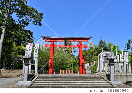 見付天神 矢奈比賣神社 赤鳥居 見付天神 矢奈比賣神社 赤鳥居 101663940