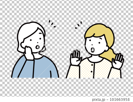 Illustration material of a woman who talks 101663958