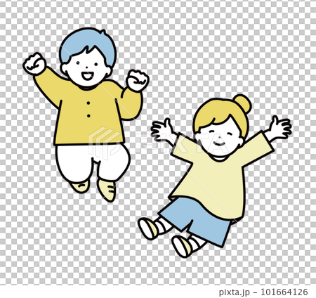 孩子要跳的插圖素材 101664126