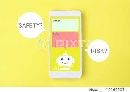 スマホの対話式AIの危険性・安全性イメージ スマホの対話式AIの危険性・安全性イメージ 101665054