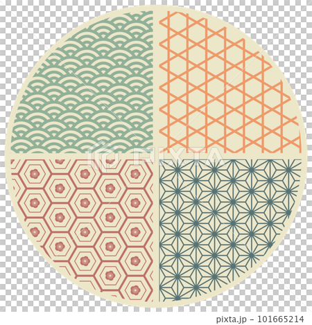 Retro-style Japanese traditional pattern circle Retro-style Japanese traditional pattern circle 101665214