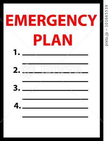 Emergency plan on paper on white background. Emergency plan documents in paper binder. Business emergency plan. flat style. 101665539