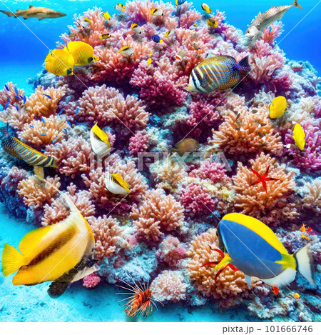 Magnificent underwater world of the tropical ocean. Magnificent underwater world of the tropical ocean. 101666746