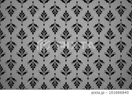 Flower geometric pattern. Seamless vector background. Black and gray ornament 101666840