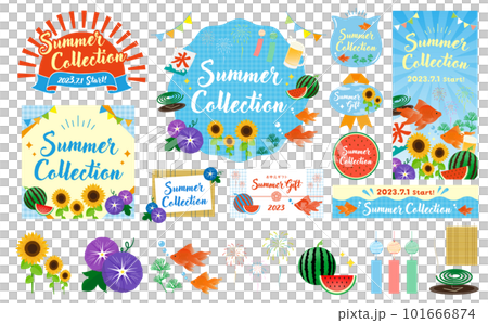 流行和可愛的夏季圖像插圖和夏季框架收藏集_淡藍色 流行和可愛的夏季圖像插圖和夏季框架收藏集_淡藍色 101666874