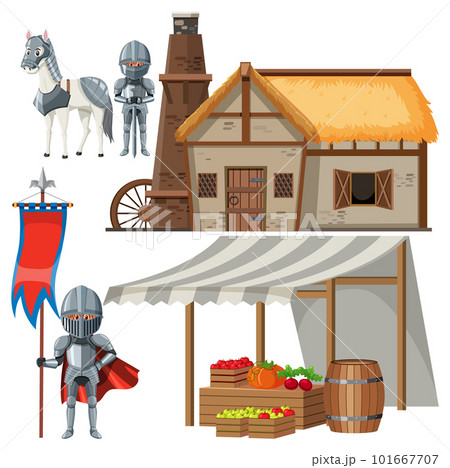 Set of medieval element 101667707