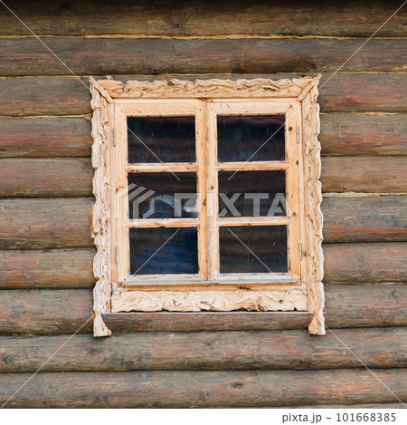 Beautiful new wooden house in the garden with decoration 101668385