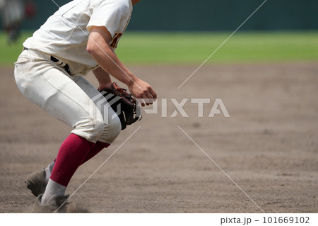 野球の試合中に3塁を守る内野手 野球の試合中に3塁を守る内野手 101669102