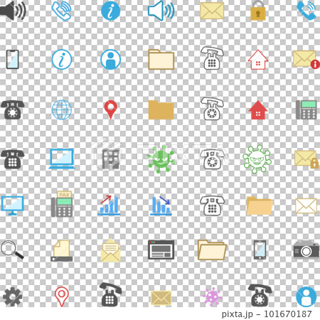 電話・コンタクトのシンプルイラストアイコンセット 101670187