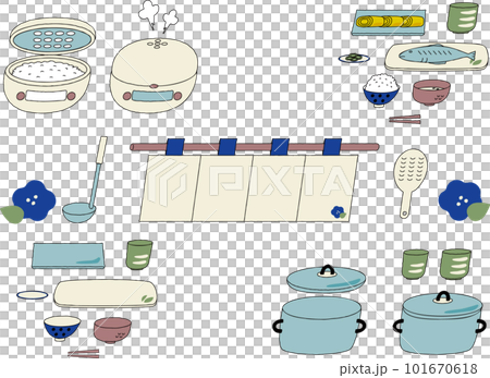 手繪/餐桌料理日式料理早餐套餐 手繪/餐桌料理日式料理早餐套餐 101670618