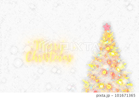 クリスマスツリー|白背景(絵画風) クリスマスツリー|白背景(絵画風) 101671365