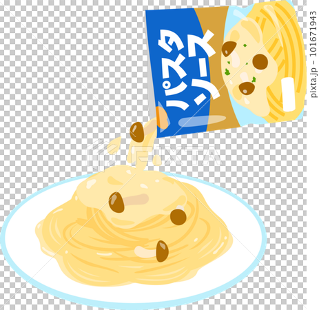 レトルトのパスタソースをかけたスパゲッティ 101671943