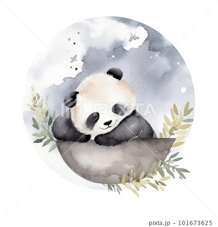 cute watercolor panda