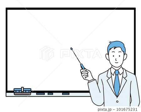 ホワイトボードで説明するスーツの男性 101675231