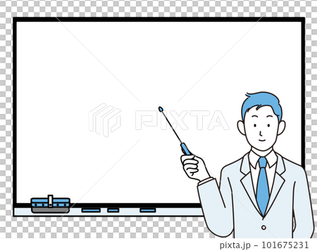 ホワイトボードで説明するスーツの男性 101675231