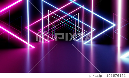 ネオン ライン トンネル 回廊 蛍光灯 回廊 ステージ 3D イラスト 背景 バック ネオン ライン トンネル 回廊 蛍光灯 回廊 ステージ 3D イラスト 背景 バック 101676121
