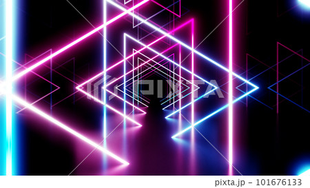 ネオン ライン トンネル 回廊 蛍光灯 回廊 ステージ 3D イラスト 背景 バック ネオン ライン トンネル 回廊 蛍光灯 回廊 ステージ 3D イラスト 背景 バック 101676133