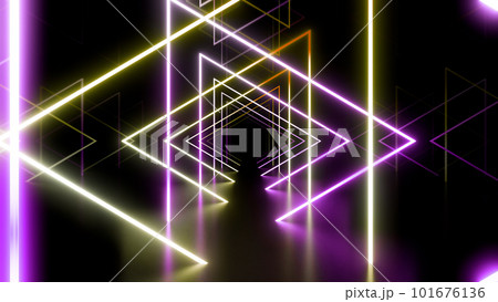 ネオン ライン トンネル 回廊 蛍光灯 回廊 ステージ 3D イラスト 背景 バック ネオン ライン トンネル 回廊 蛍光灯 回廊 ステージ 3D イラスト 背景 バック 101676136