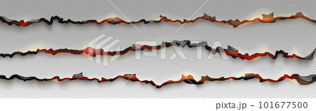 Realistic set orange fire burning on paper edges Realistic set orange fire burning on paper edges 101677500