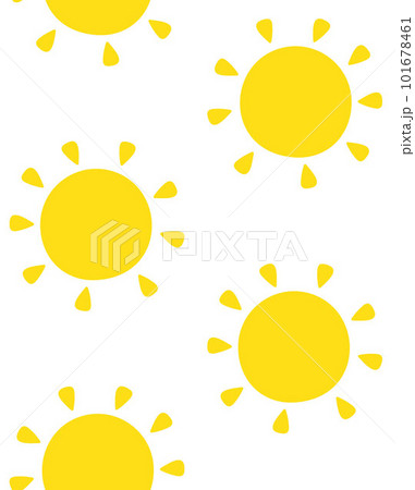Vector seamless pattern of flat hand drawn sun 101678461