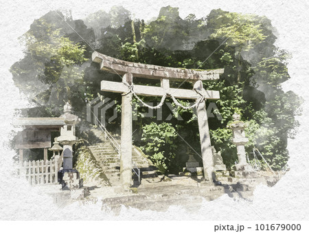 水彩画「近くの神社」 hq720.jpg?sqp=-