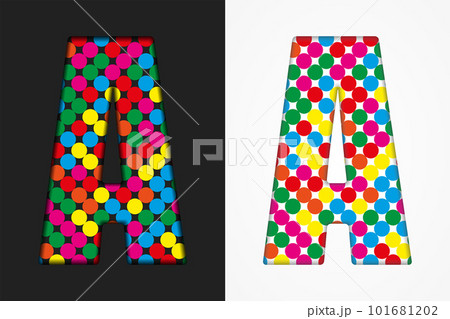 Bubble letter A. Glitter character of colored dots 101681202